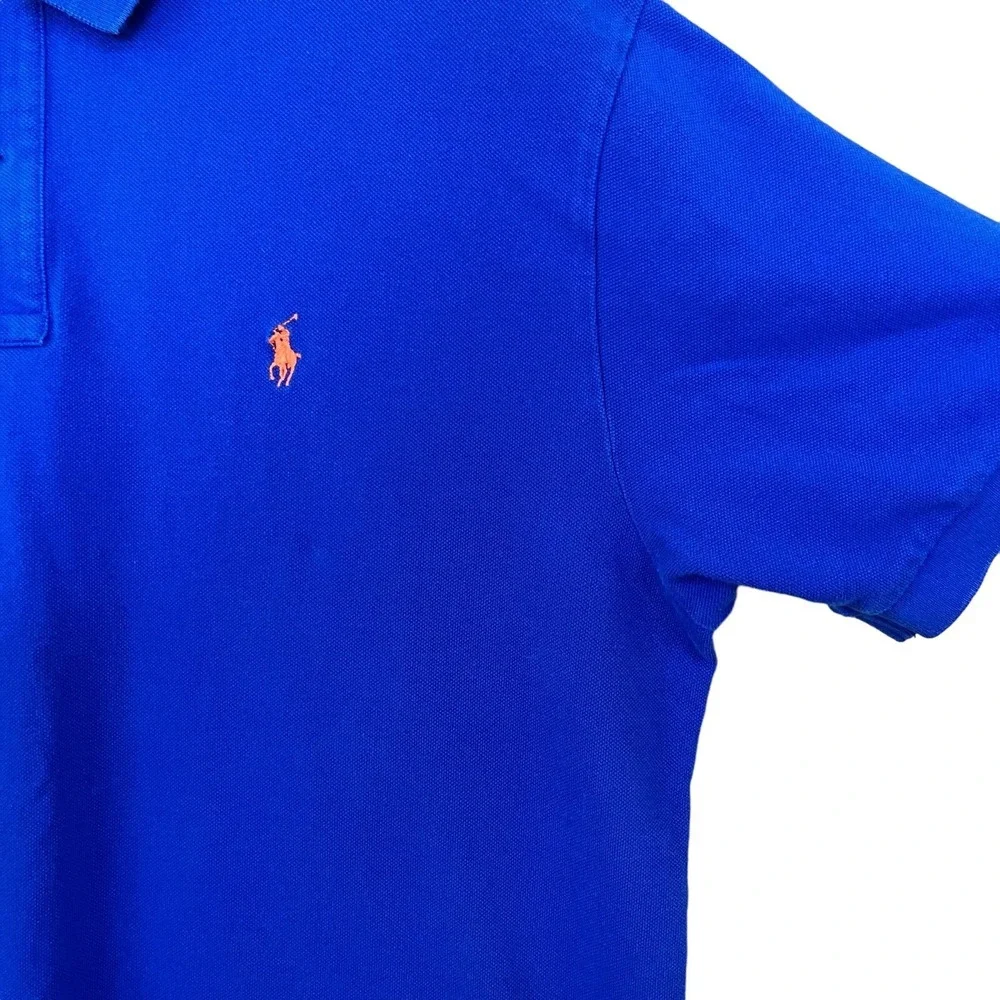 Polo Ralph Lauren Polo Shirt Mens XL Blue Orange Pony Golf Country Club Preppy